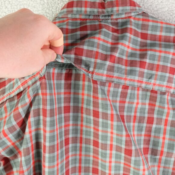 Mountain Hardwear Shirt Mens Large Green Red Tartan Plaid Button Up Vented - Picture 4 of 9